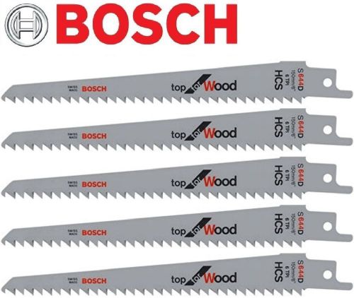 5 BOSCH S644D RECIPRICATING SABRE SAW BLADES FOR WOOD