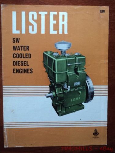 1970 Lister SW Water Cooled Diesel Engine Catalog Brochure Vintage Original UK