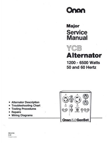 Onan 30kw sk series dc controls service manual for sale
