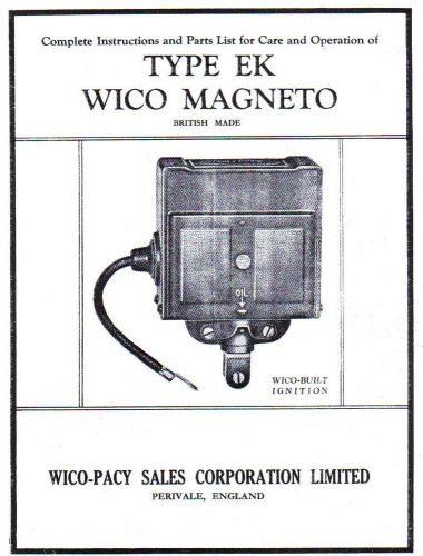 Wico EK Magneto Instruction Book