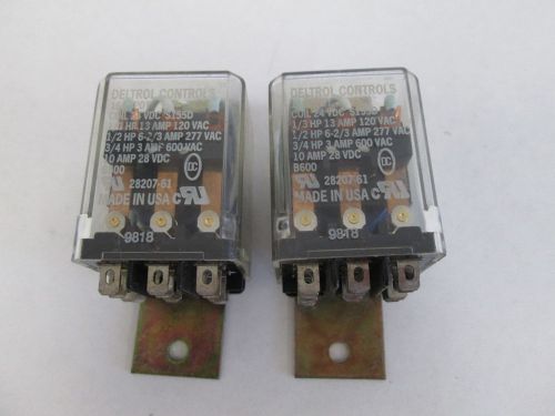 (2) Deltrol Controls 166 3PDT 3-Pole Plug-In Relay 24 VDC Coil S155D 28207-61