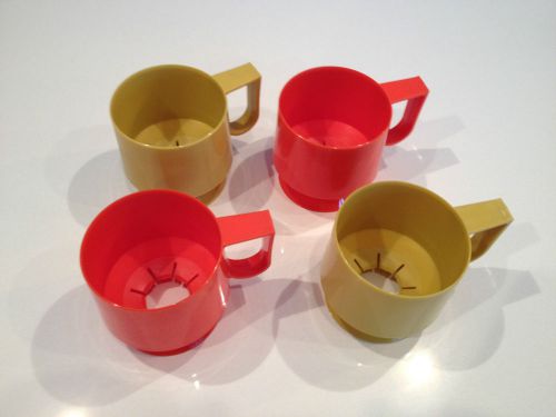 Vintage 1970s Dixie Plastic Coffee Cup Holder - Set of 4