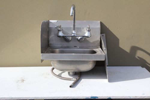 Hs-1615w stainless wall mount hand sink 16x15 w/ gooseneck faucet nsf used for sale
