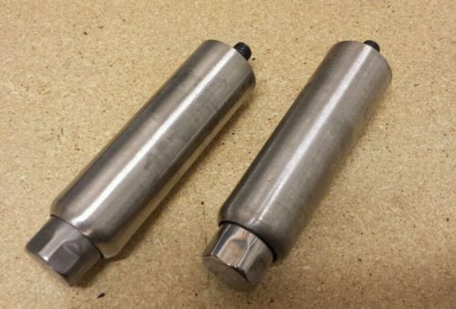 2 Stainless Steel Equipment Legs 6&#034; adjustable to 7 1/2” 1-5/8”  diameter Satin