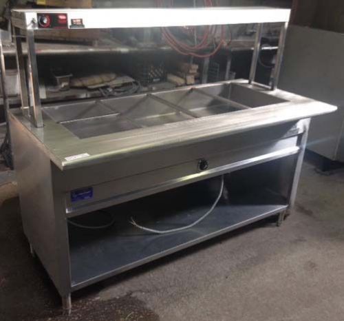4 compartment electric steam table with hatco food warmer for sale