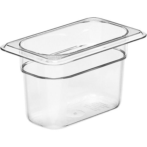 Cambro 1/9 gn food pan, 4&#034; deep, 6pk clear 94cw-135 for sale