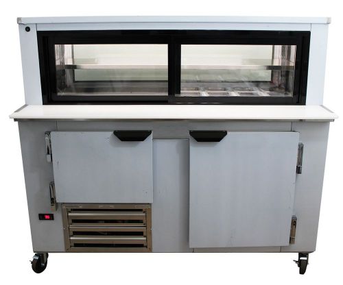Cooltech 1-1/2 Door Glass Box Display Refrigerated Sandwich Prep Table 48&#034;