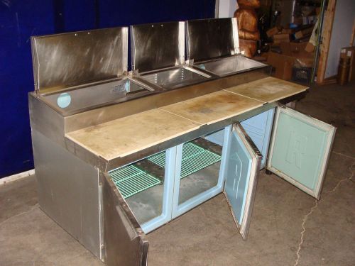 &#034; RANDELL &#034; HEAVY DUTY STAINLESS STEEL PIZZA PREP TABLE WITH 85&#034; CUT SURFACE