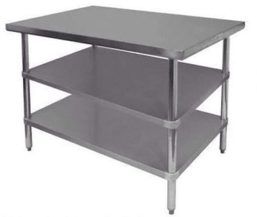 Stainless Steel Work Table 24&#034; X 60&#034; Stainless Steel W/ Double Undershelves NSF