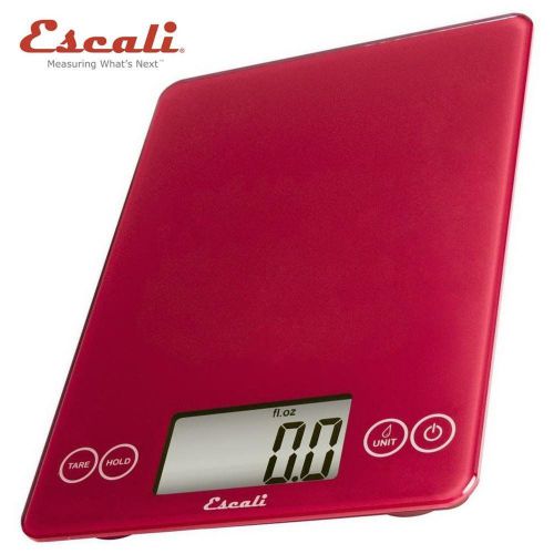Escali arti 15lbs. glass digital scale - retro red - 157rr for sale