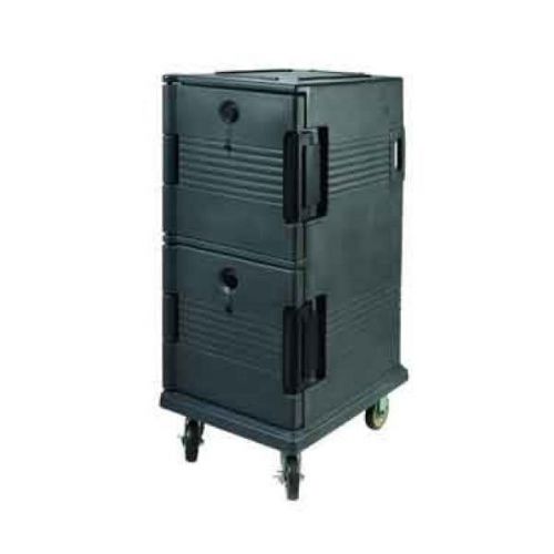 Winco Double Grey Insulated Food Pan Cart Hold 1/2 1/3 Full Size Pan NSF IFT-2