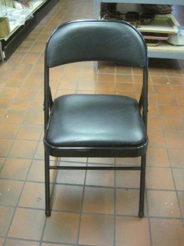 Meco Tubular Steel Folding Black vinyl  Chairs