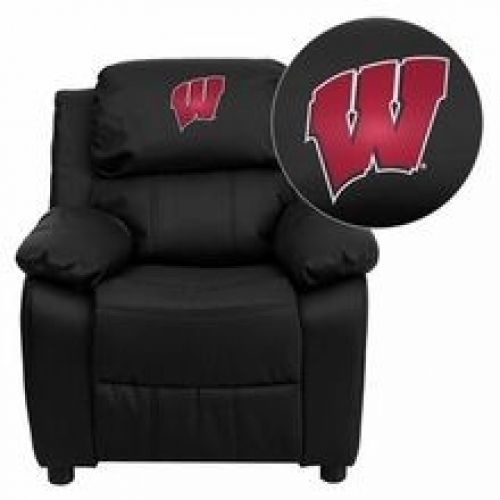 Flash furniture bt-7985-kid-bk-lea-40033-emb-gg wisconsin badgers embroidered bl for sale