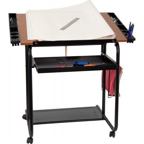 Flash Furniture NAN-JN-2739-GG Adjustable Drawing and Drafting Table with Black