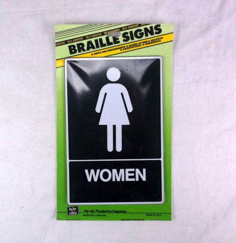 Womens Braille Bathroom Sign ADA Approved HY-KO DB-4 Made in the USA 9&#034; x 6&#034;