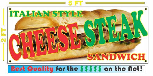 ITALIAN STYLE CHEESE STEAK SANDWICH Full Color Banner Sign Philly Cheesesteak