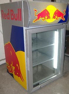 Red Bull Glass Door LED Large size Counter Top Merchandiser/Refrigerator