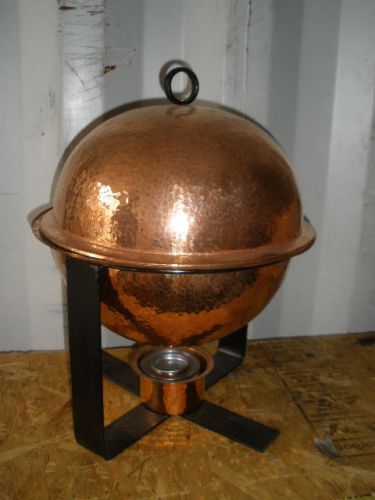 4 quart sphere chafer hand hammered copper chafers new for sale