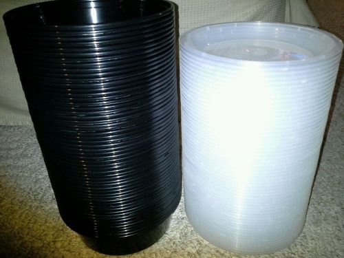 W.Y. Idustries Inc. Black 7&#034; Round Microwavable Containers With Lids 50ct.