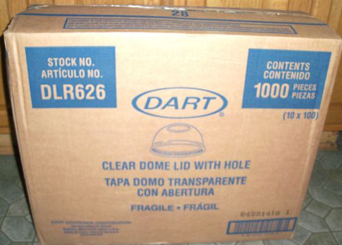 Dart Solo DLR626 Clear Plastic Dome Lid with 1&#034; Hole - 1000 / Case