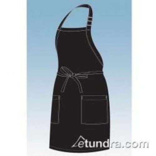 NEW Chef Works F53-BLK Two Patch Pocket Apron  Black