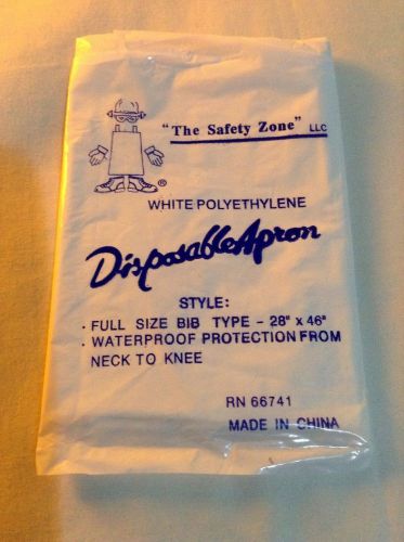 10 Disposable Waterproof One-Time Use White Full Size Neck - Knee 28x46&#034; Aprons