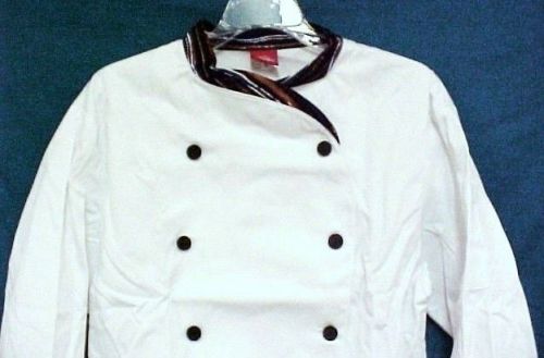 Dickies executive chef coat white stripe trim cw070303pas size 36 disc style new for sale