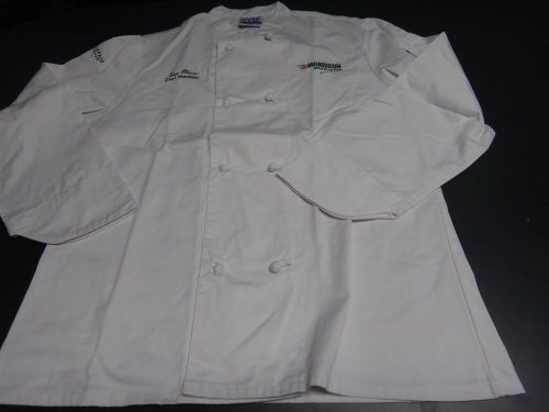Chef&#039;s jacket, cook coat, with morrisson  len logo, sz l   newchef uniform for sale