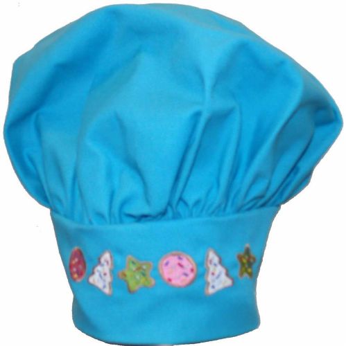 Turquoise Christmas Cookies Chef Hat Child Star Tree Circle Holiday Embroidery