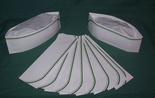 10 green 50`s soda jerk ice cream paper party overseas sailor costume hats caps for sale