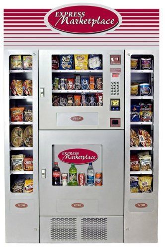 SEAGA EXPRESS MARKETPLACE COMBO SODA AND SNACK VENDING MACHINE - 50 SELECTIONS