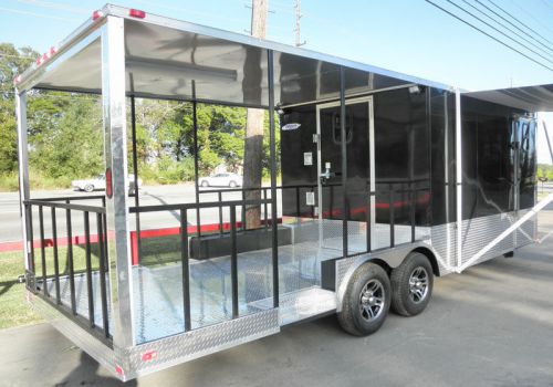Concession trailer 8.5&#039;x24&#039; black - bbq smoker event food for sale
