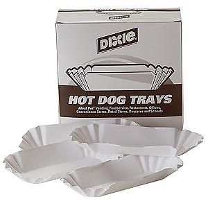 Dixie Hot Dog / Corn Dog Trays 8&#034; Fluted - 500 ct.