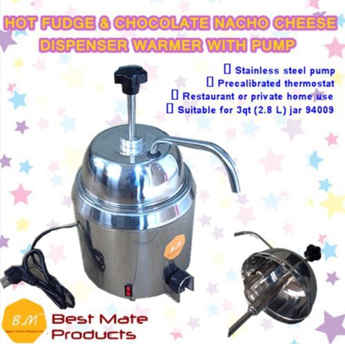 NEW B.M-280 HOT FUDGE CHOCOLATE NACHO CHEESE DISPENSER WARMER WITH PUMP+2.8L Can