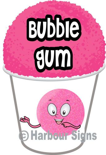 Bubble Gum Shave Shaved Snow Cone Italian Ice Decal 7&#034; Concession Food Truck