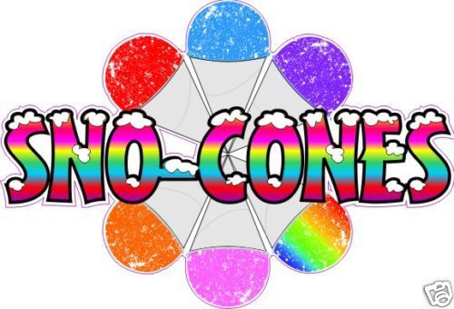 Snow Sno Cones Lettering Concession Cart Decal 18&#034;