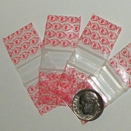 200 Pink Piggy Banks Baggies 3434 Apple mini ziplock bags 0.75 x 0.75&#034;