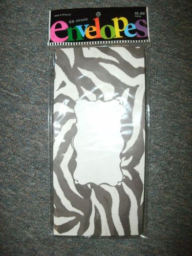 New 24 count Envelopes ZEBRA design Brand:Bag-of-Chips Black / White 8.5&#034;x4&#034;