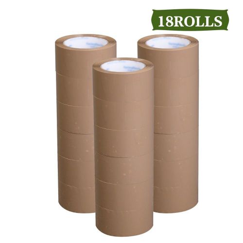 18 rolls box carton sealing packing packaging tape 2&#034;x110 yards(330&#039; ft) brown for sale