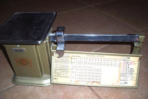 Authentic triner triple beam us postal service scale 4 lb capacity- rate chart for sale