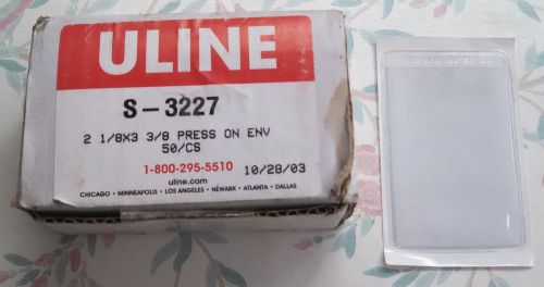 50 Cnt ULINE 2&amp;1/8 x 3&amp;3/8 Self Adhesive Press-On Vinyl Envelopes Business Cards
