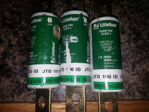 LOT OF 3  LITTLEFUSE JTD 100 TIME DELAY CURRENT LIMITING BRAND NEW