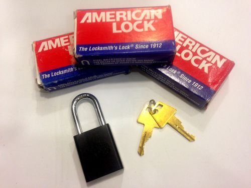 Lot of 3 American Lock A1106KABLK Pad-Locks - Each Keyed Different - 2 Keys each