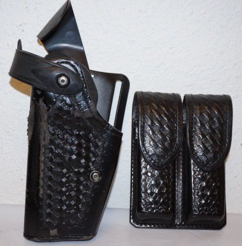 Left hand safariland holster &amp; don hume dual mag.- fits p220/p226/bda 45 (a1679) for sale