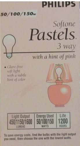 Philips A21 50/100/150W 3-WAY SOFT PINK INCANDESCENT LIGHT BULBS 12-PACK