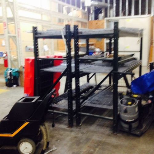 Pallet rack uprights &amp; beams lot ridg-u-rak used warehouse storage shelving deal for sale
