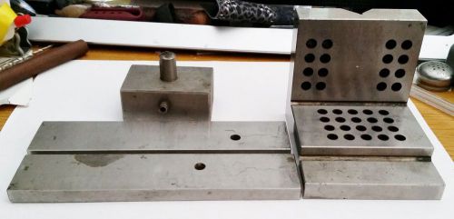 Vintage Machinists Multi Tapped Step Angle Block Plate &amp; Parts