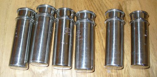 Lot of 6 USA Made IEC 320 STAINLESS STEEL CENTRIFUGE SHIELDS ~32mm x 103mm
