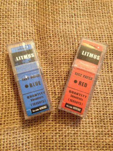 Vintage Red &amp; Blue Litmus Test Paper 2 X 100 strips Plastic Boxes