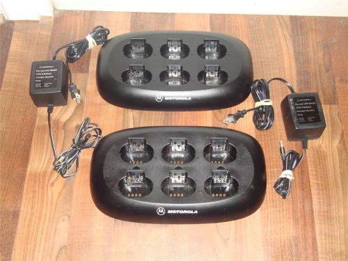 Two Motorola CPD-6 NNTN4028B 6-Radios Battery Charger for XTN T7000 CP100 Series